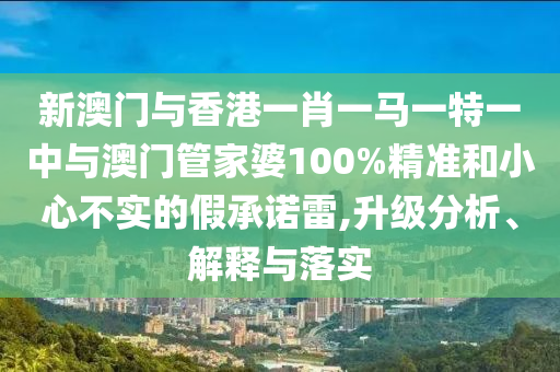 新澳門與香港一肖一馬一特一中與澳門管家婆100%精準(zhǔn)和小心不實(shí)的假承諾雷,升級(jí)分析、解釋與落實(shí)