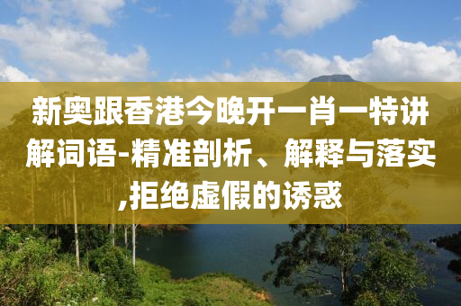 新奧跟香港今晚開一肖一特講解詞語-精準(zhǔn)剖析、解釋與落實(shí),拒絕虛假的誘惑