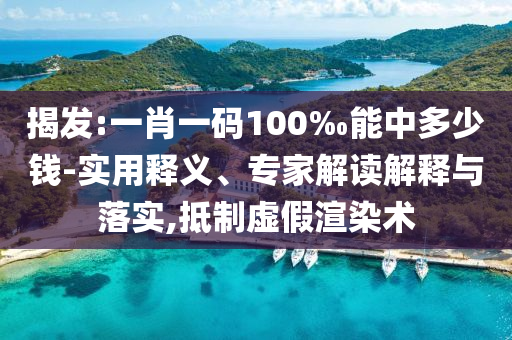 揭發(fā):一肖一碼100‰能中多少錢(qián)-實(shí)用釋義、專(zhuān)家解讀解釋與落實(shí),抵制虛假渲染術(shù)